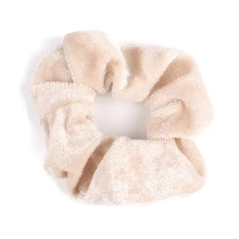 beige Женское однотонное бархатное эластичное кольцо для волос, элегантная женская повязка на голову, Женский конский хвост, резинка для волос, держатель для девушек, головной убор, аксессуары - Цвет: beige