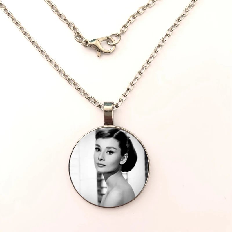Одри Хепберн ФОТО стеклянный купол Подвеска ожерелье ювелирные изделия|Ожерелья