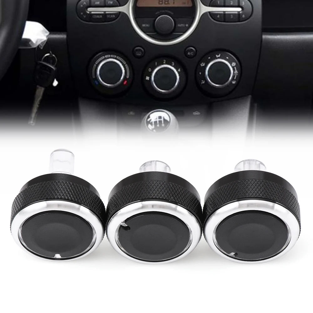 3PC/LOT FIT FOR MAZDA 2 M2 DEMIO 07-14 SWITCH KNOB KNOBS HEATER HEAT CLIMATE CONTROL BUTTONS DIALS FRAME AC AIR CONDITIONING | Автомобили