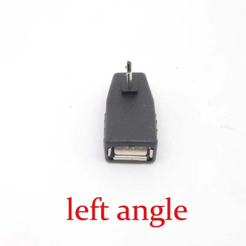 Фото Переходник с гнезда под углом 90 градусов на micro USB 2,0 B 5Pin OTG №1