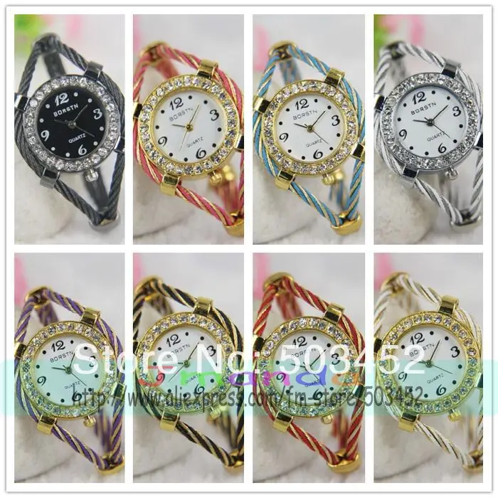 Модные женские кварцевые часы с круглым циферблатом кристаллами маленьким