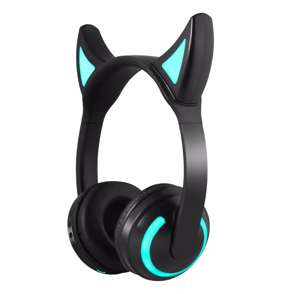 Nasin ZW-19 Bluetooth стерео кошачьи наушники мигающие Светящиеся 7 цветов светодиодный светильник игровая гарнитура для ПК ноутбука компьютера телефона