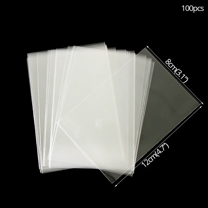 100pcs 8x12cm 100 шт./пакет День рождения милое целлофановый пакет прозрачный самоклеящийся конфеты сумки для хранения и украшение для свадебного стола вечерние аксессуары для декора - Цвет: 100pcs 8x12cm