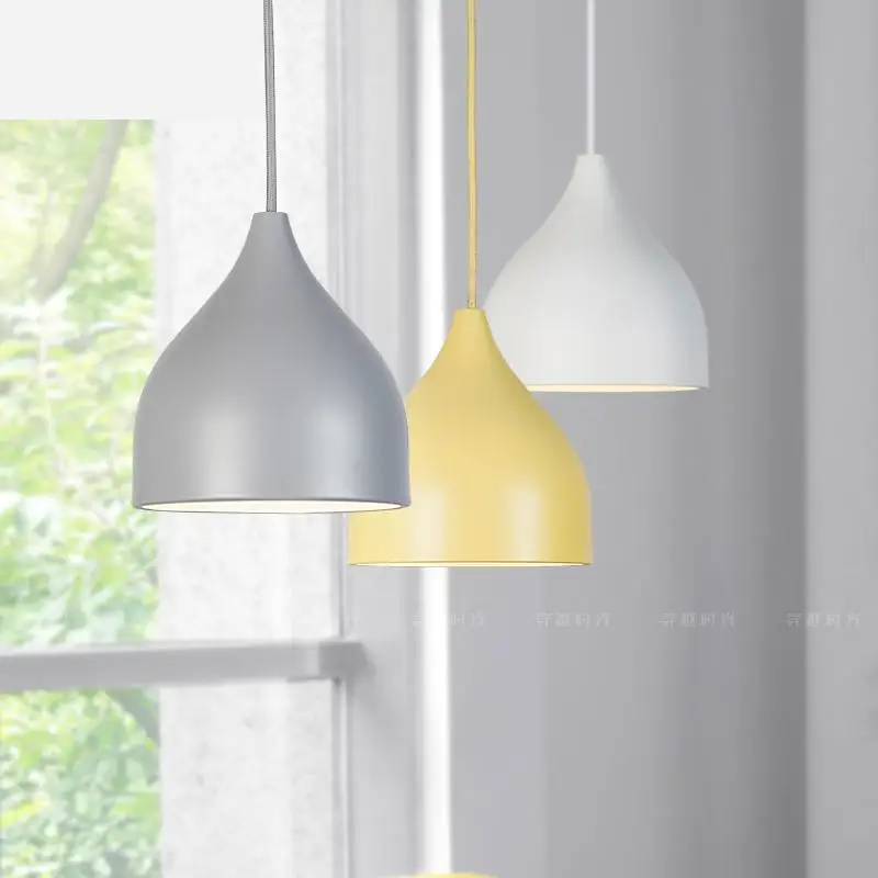 Nordic Restaurant Pendant Lamp Creative Modern Minimalist Three Head Lamps Bar Dining Room Home Macarons Small Chandelie | Лампы и