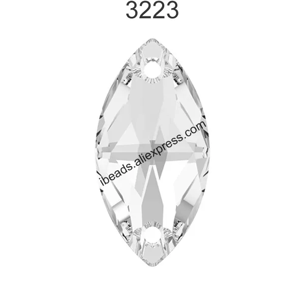 Оригинальные кристаллы Swarovski 3223 Navette Sew-on Crystal Stone Marquise Стразы Loose Бисер для одежды
