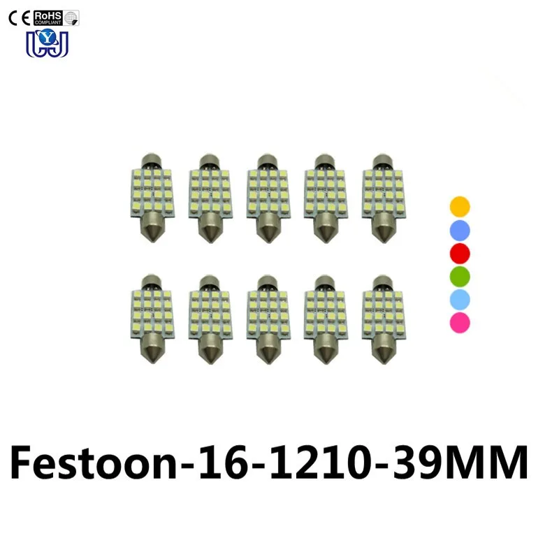 10 шт. Feston C5W 6SMD 5050 6 SMD led 31 мм 36 39 42 авто lumiere DC12V Blanc Bleu | Автомобили и мотоциклы