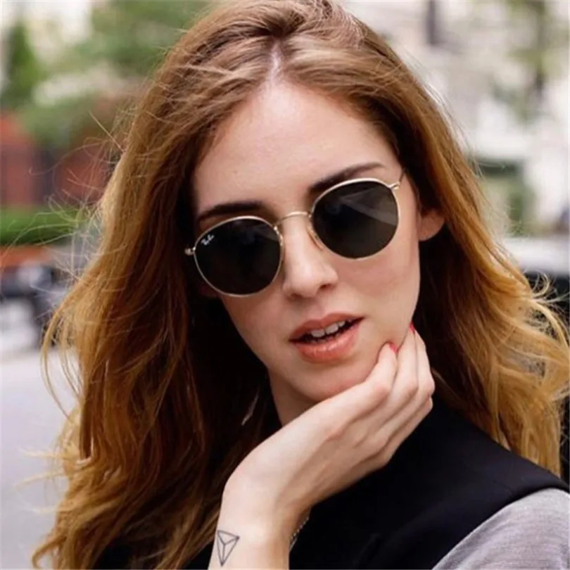 Men Women Coating Reflective UV400 Sun Glasses Mirror Round Sunglasses Female Male Vintage Eyewear Glass | Аксессуары для одежды