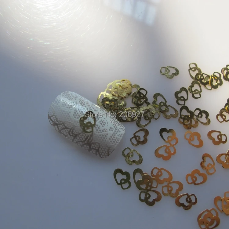 MS163 100 шт. Золотые декоративные металлические наклейки для ногтей с милыми