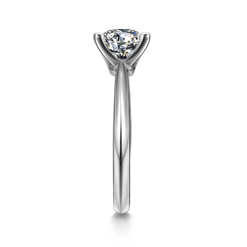 AINUOSHI Принцесса Cut shape Solitaire кольцо Sona кольцо для женщин сердце и стрелы обручальное кольцо серебро 925 пробы свадебное кольцо