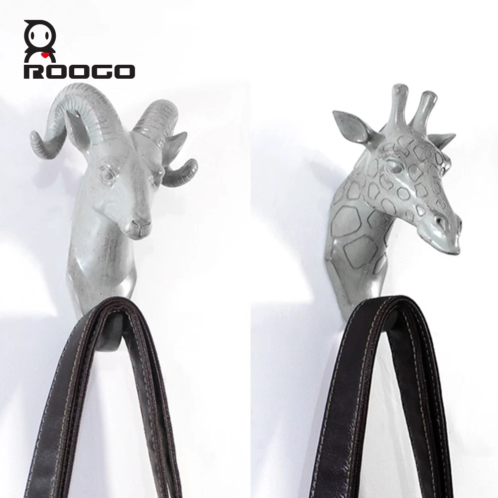 Вешалка для ключей Roogo настенная вешалка в виде головы оленя комнаты серый или