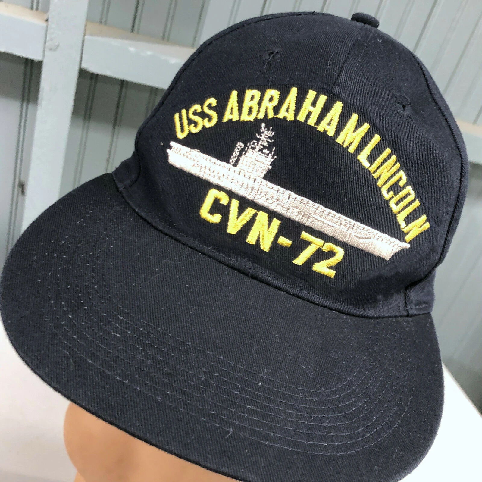 Винтаж ВМС США Линкольн CVN-72 военно-морской корабль Snapback Бейсбол Кепки шляпа |