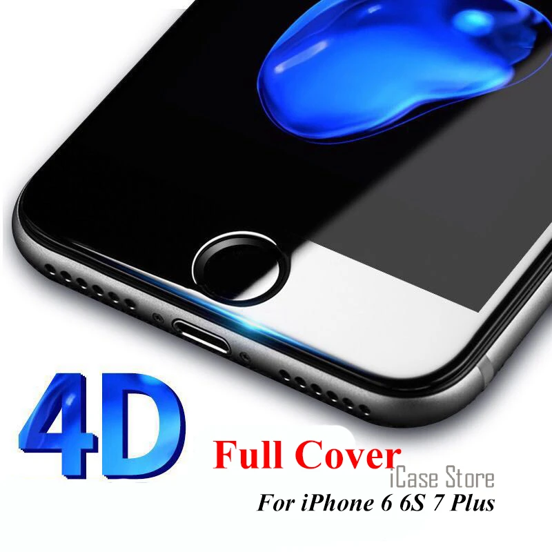 4D изогнутый край Полное покрытие протектор экрана для iPhone 6 7 S Plus Новое Закаленное