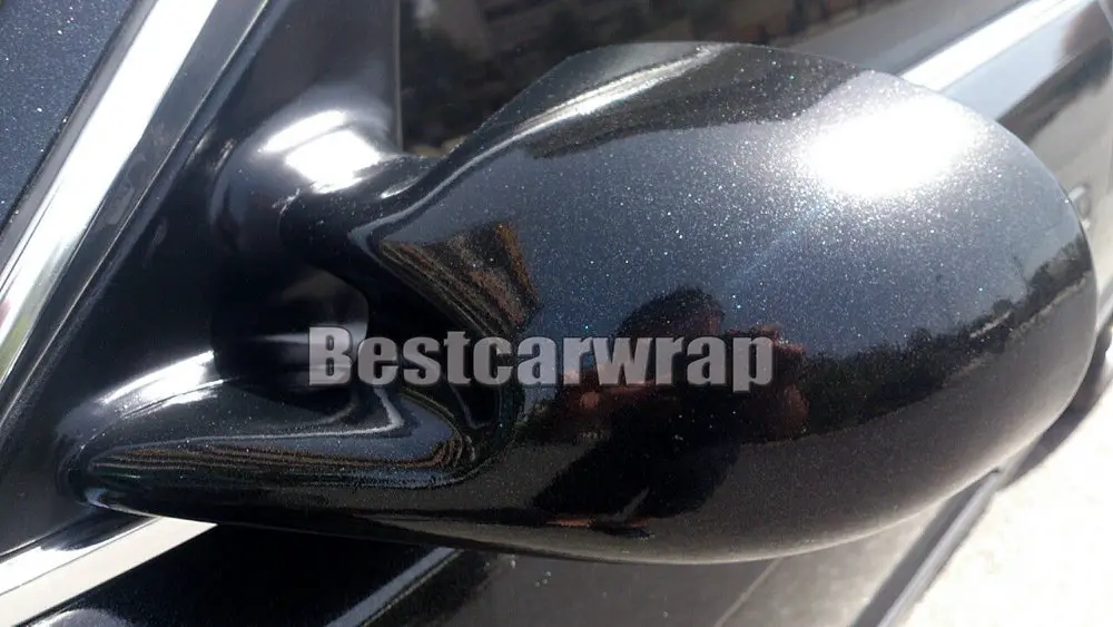 Глянцевая черная виниловая пленка с металлическим блеском Стайлинг автомобиля