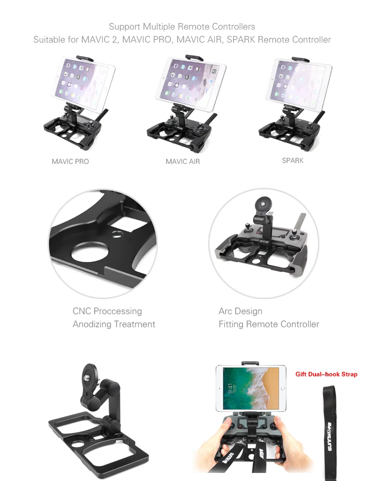 DJI Мавик Pro 2 Air Spark дистанционное управление алюминиевый держатель для смартфонов iphone ipad планшеты samsung CrystalSky экран