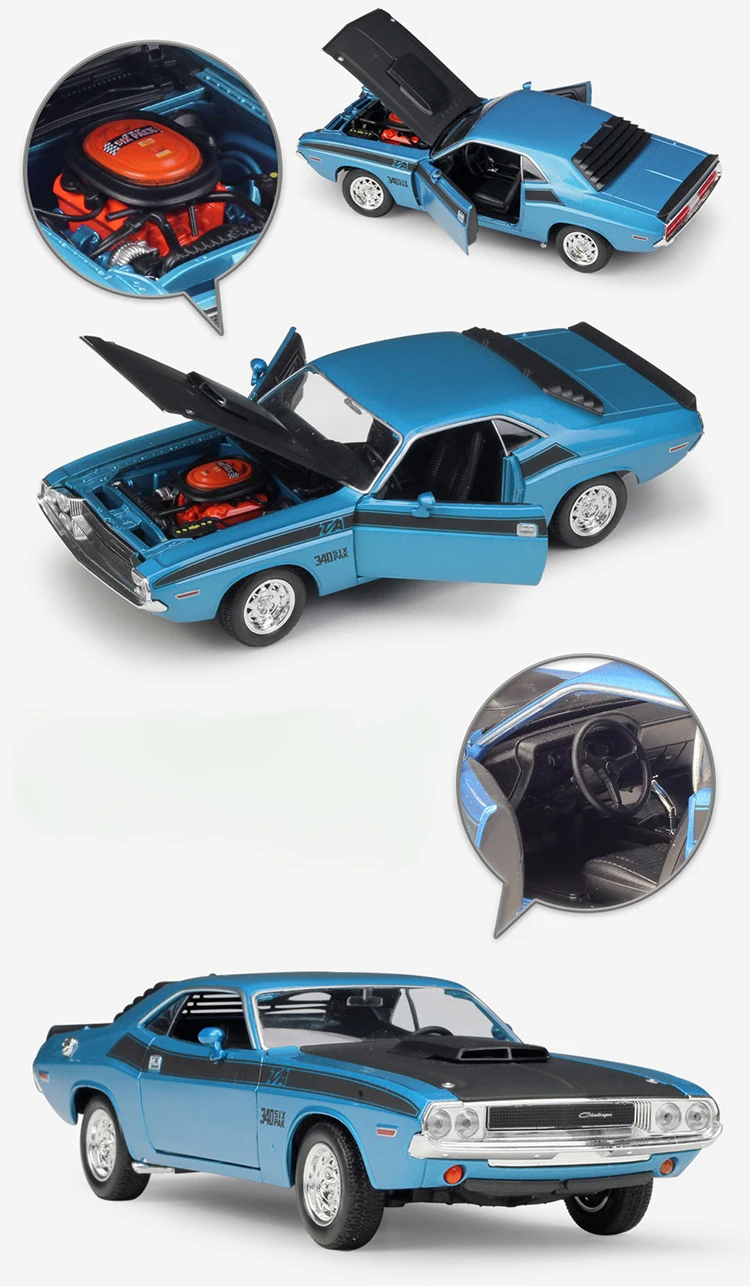 WELLY 1:24 Масштаб литой игрушечный автомобиль 1970 DODGE Challenger T/A Модель автомобиля металлический классический игрушечный автомобиль из сплава для детей Коллекция подарков