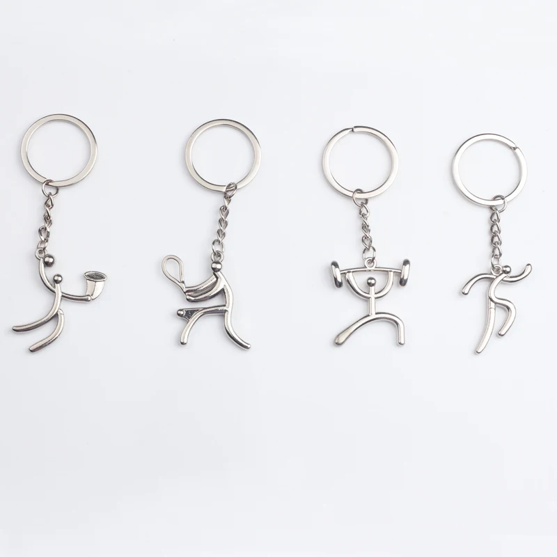 Оптовая человек играть в теннис брелок личности кольцо посеребренные