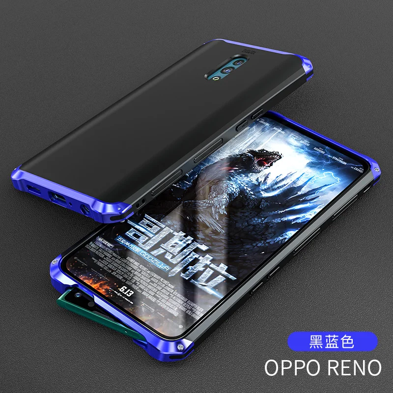 Высококлассный противоударный чехол для OPPO Reno с металлической рамкой задняя