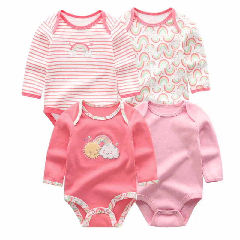 4 PCS/LOT 2018 newborn winter long Sleeve Boys&ampGirls Roupas de bebe Baby Clothing sets 100%Cotton Rompers | Детская одежда и