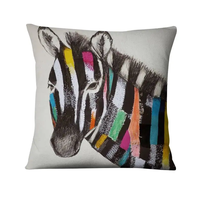 Watercolor Animal Digital Printed Pillowcase Abstract Ethnic Painting Cushion Decorative Pillow Almofadas Decorativas 45*45cm | Дом и сад