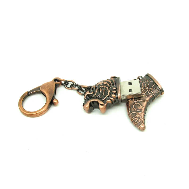 Классный металлический дамасский нож кинжал флэш-накопитель usb брелок Бронзовый