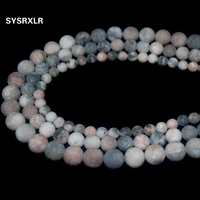 wholesale dull polish matte pink zebra natural stone round beads for jewelry making charm diy bracelet necklace 6810 mm strand