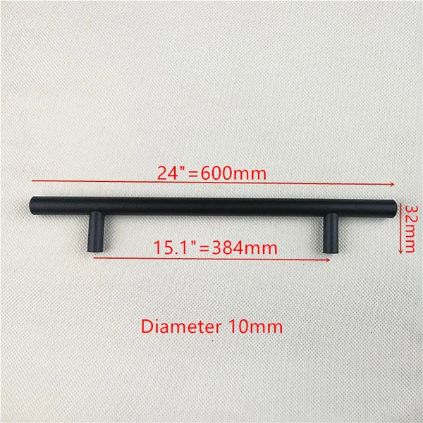 10 24inch 384mm Диаметр 10 мм матовый черный 12 мм золотой цвет sqaure 12*12 мм черная дверца кухонного шкафа Ручка из нержавеющей стали "~ 24" - Цвет: 10 24inch 384mm