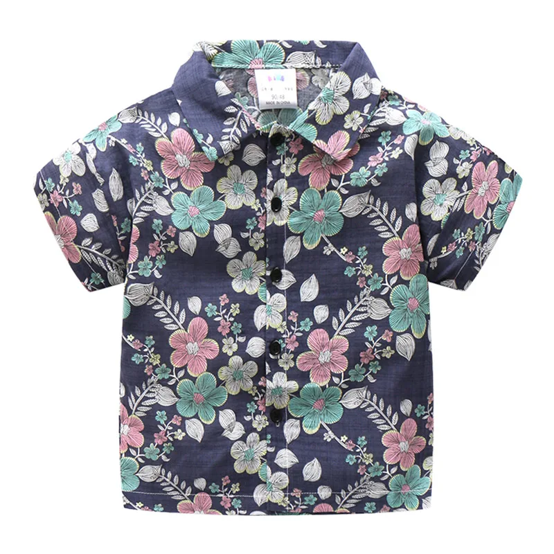 Для маленьких мальчиков shirt2019 летняя Гавайская Стиль рубашка для модная футболка