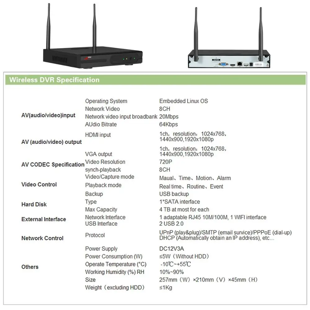 ANRAN CCTV 4CH Wifi NVR 720P Network Plug Play 48 IR Waterproof Outdoor Wireless IP Camera Video Security System With 1TB HDD on - Система видеонаблюдения ANRAN CCTV 4CH Wifi NVR 720P Network Plug Play с 48 IR водонепроницаемыми камерами на беспроводной I