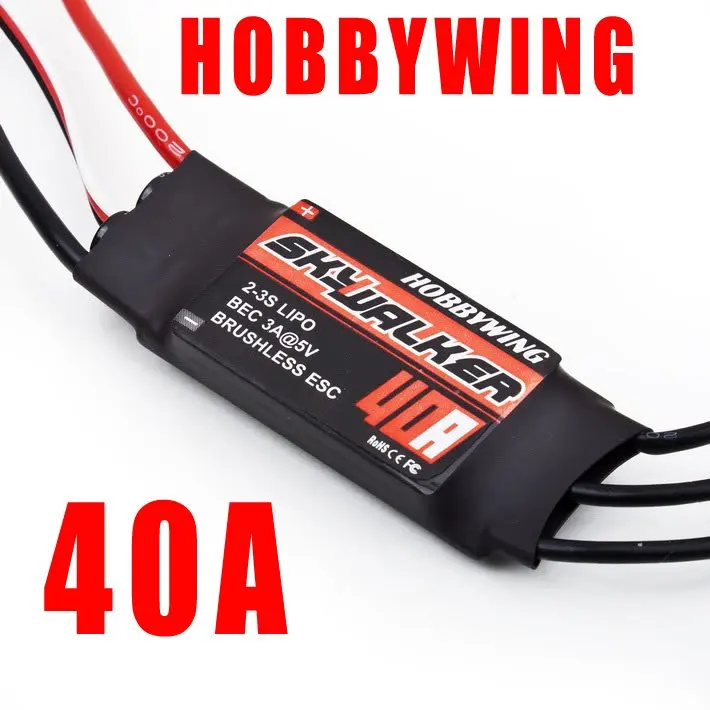 10 шт./лот высокое качество Hobbywing 40A контроллер скорости ESCSkywalker оптовая продажа RC
