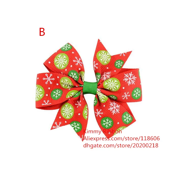 

200pcs Merry Christmas pinwheel bow hair clip Peppermint Hair Bow Candy Cane Hair Bow