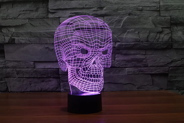 3D череп атмосфера ночные светильники сенсорный датчик Led гостиная/спальня