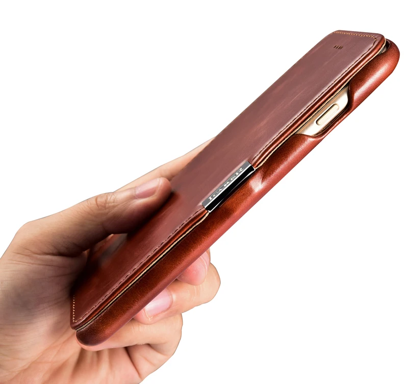 Для iPhone 7 8 флип-чехол в стиле ретро из натуральной воловьей кожи чехол для телефона Простой деловой умный чехол для Apple iPhone 7Plus 8Plus