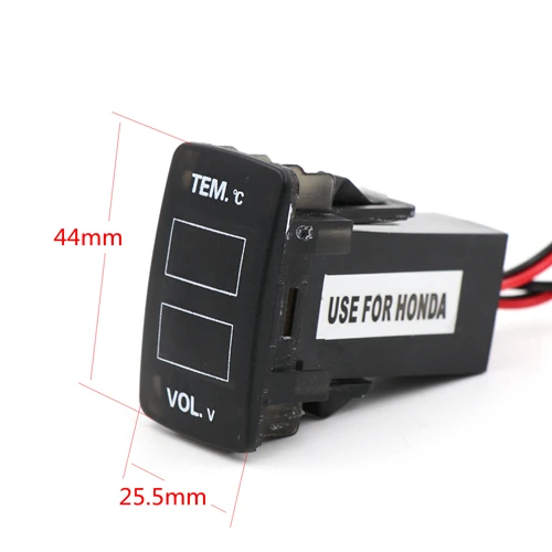 

Автомобильный вольтметр, внутренний дисплей температуры, монитор батареи для Honda, Civic, Spirior, CRV, Fit Jazz, City