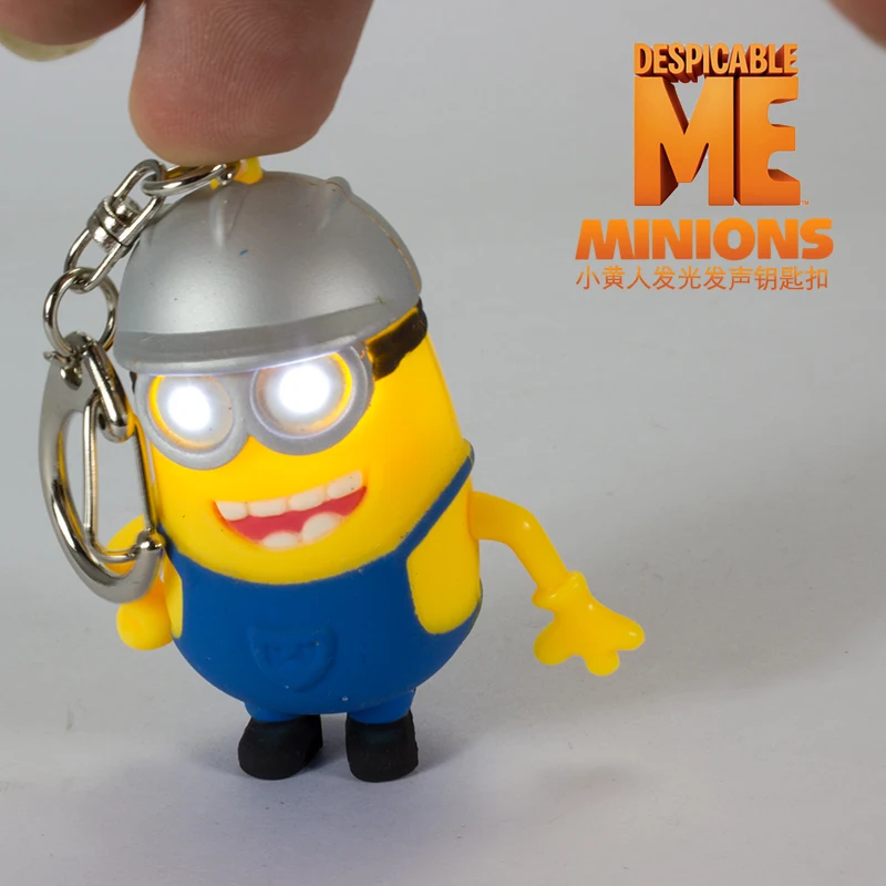 Новое поступление 3D светодиодный брелок для ключей talk minions absenteism Гадкий я звук брелки с светодиодный фонарик и звук