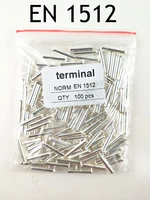 100pcs 16awg bootlace cooper ferrules kit set wire copper crimp connector insulated cord pin end terminal en1512