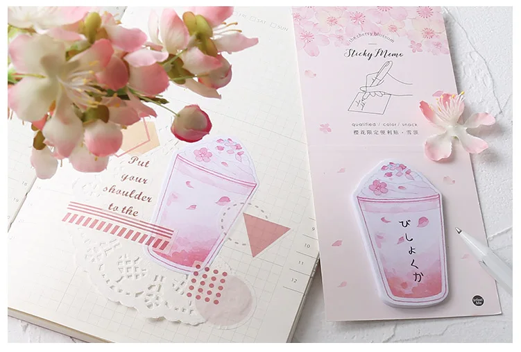 Cherry blossom серии стикер для заметок бумага для выпечки Стикеры для заметок блокнот-стикеры Наклейка канцелярские школьная бумага поставки