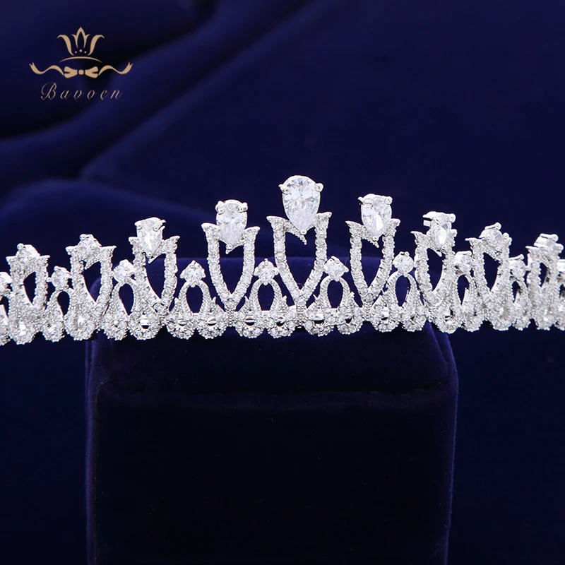 

Fashion Brides European Tiara Hairbands Evening Zircon Crystal Hair Accessories Wedding Hair Jewelry High Quality
