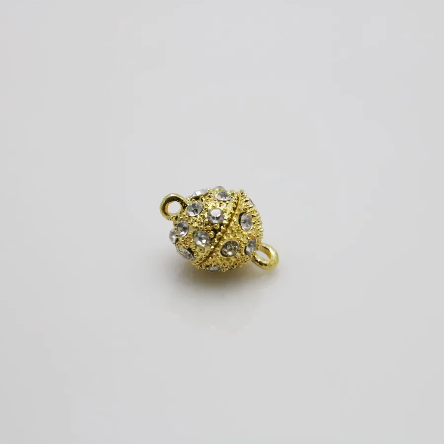 10 шт Стразы, бусины, аксессуары, пуговицы, фурнитура для защелок, ювелирные металлические детали, сделай сам, дизайн, магнетизм, ожерелье золотого цвета