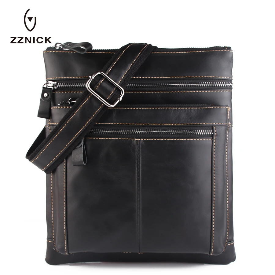 ZZNICK 2020 новые модные сумки из натуральной кожи воловья кожа мужские через плечо