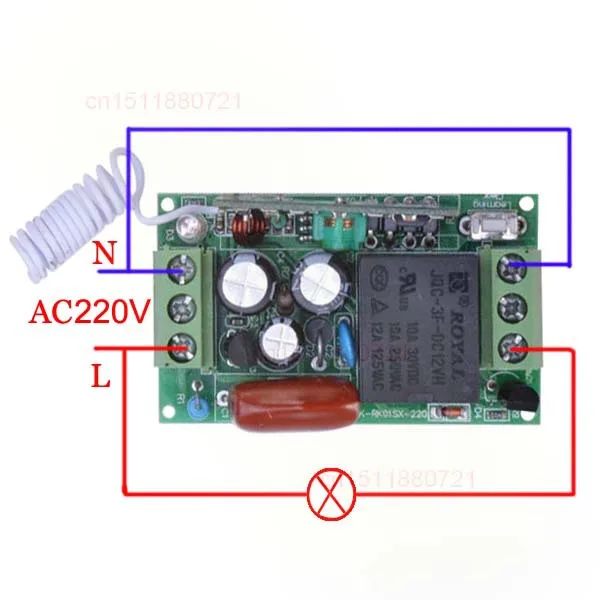 AC220V Mini Size Radio Remote Control Lighting Power ON OFF Switch System Learning Code Momentary Toggle Latched 315/433MHZ |