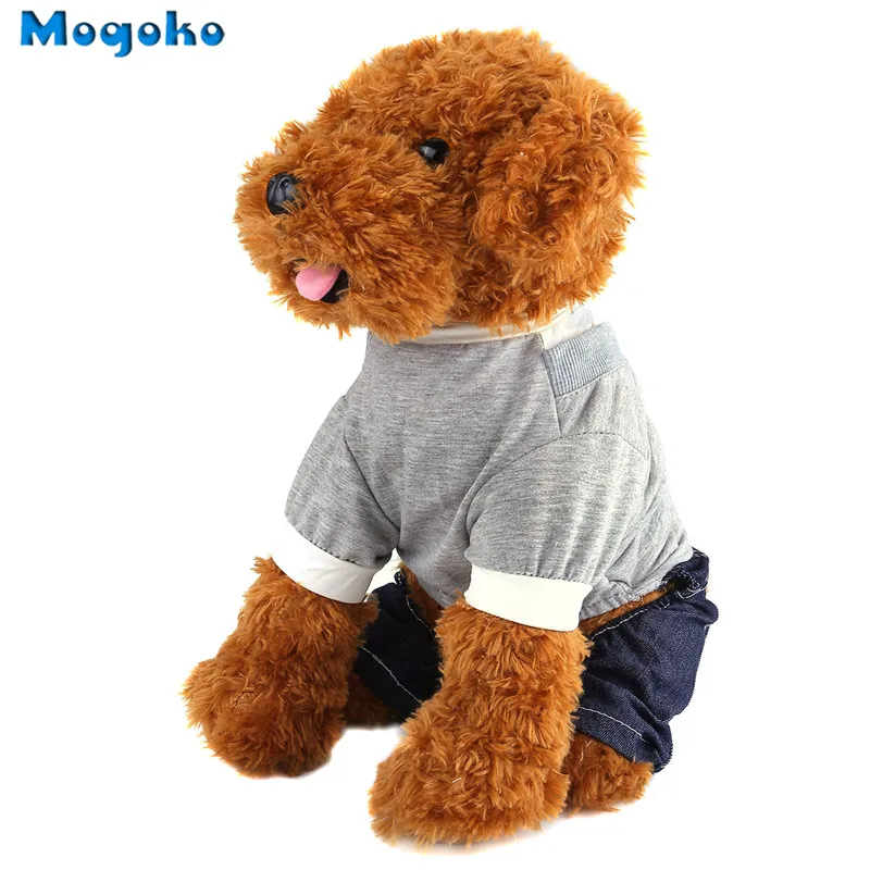Mogoko 1 шт. собака щенок кошка одежда Экипировка Костюм Осенняя рубашка джинсы для