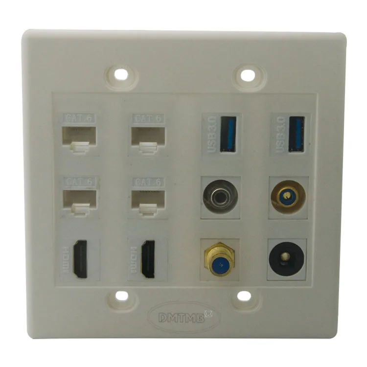 12 портов под заказ HDMI USB CAT6 RJ45 F головка Toslink RCA 3 5 аудио Настенная пластина|wall plate|audio