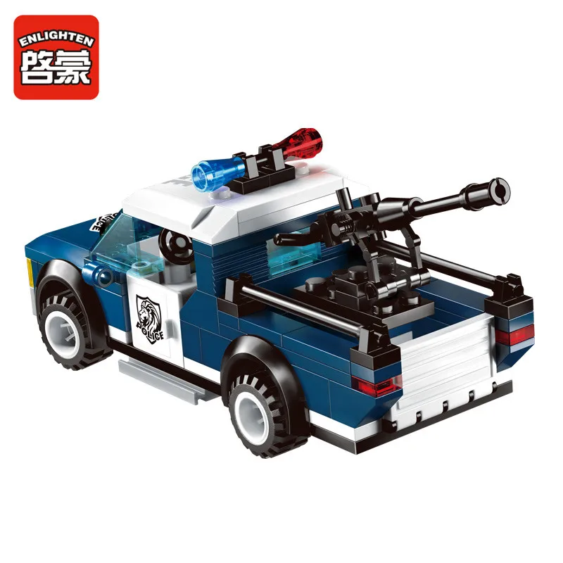 Обучающий конструктор городской полицейский пикап 2 фигурки 186 шт. MOC игрушка для