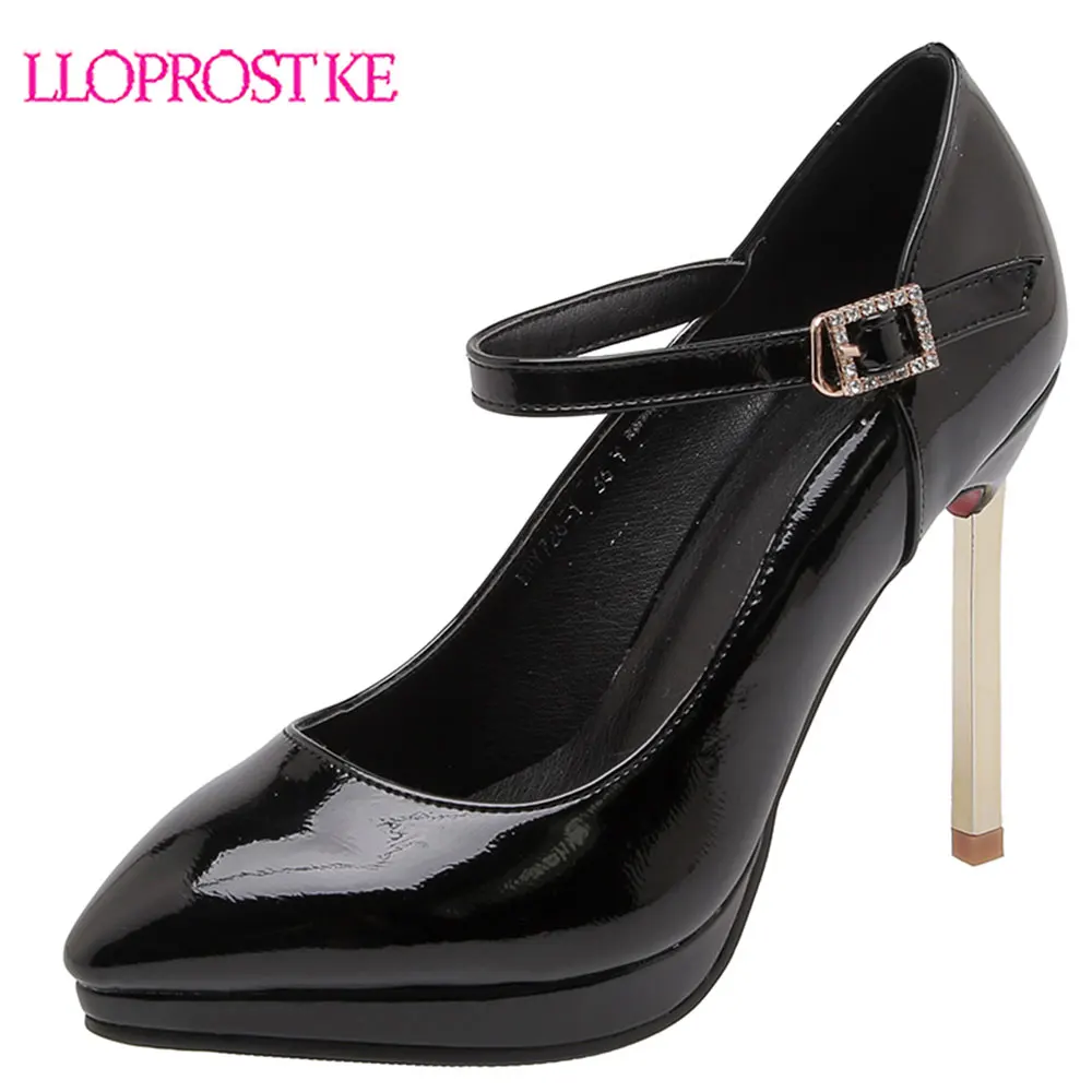 

Lloprost ke big size 32-43 fashion autumn new shoes woman pointed toe shallow thin high heel shoes prom wedding shoes woman H470