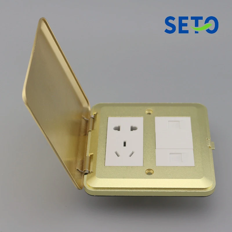 SeTo Pop-up тип розетка для пола Сеть RJ45 Cat5e + RJ11 Cat3 Тел пять отверстий питания