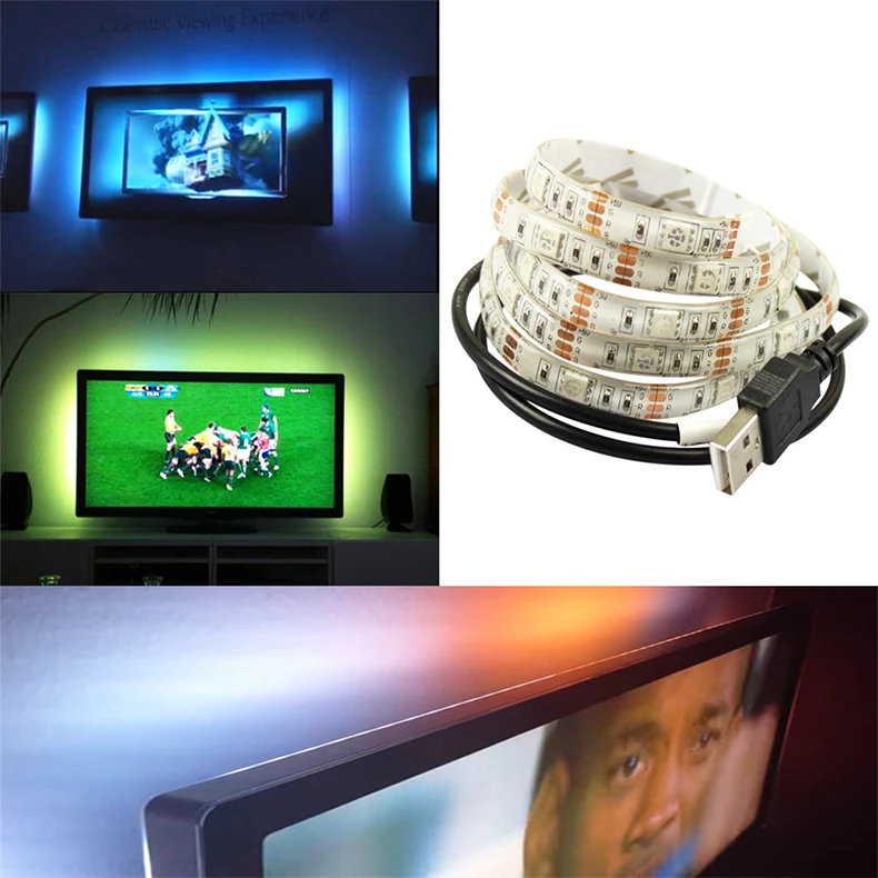 USB светодиодный шнур DC5V 1 м/2 м/3 м 4 5 IP33 неводонепроницаемый RGB белый синий 5050SMD