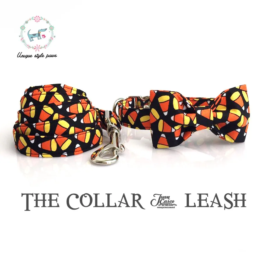 

Хлопковый собачий ошейник с тыквой, галстуком-бабочкой на Хэллоуин, набор поводков, мягкий собачий ошейник с регулируемой пряжкой, ошейник ...