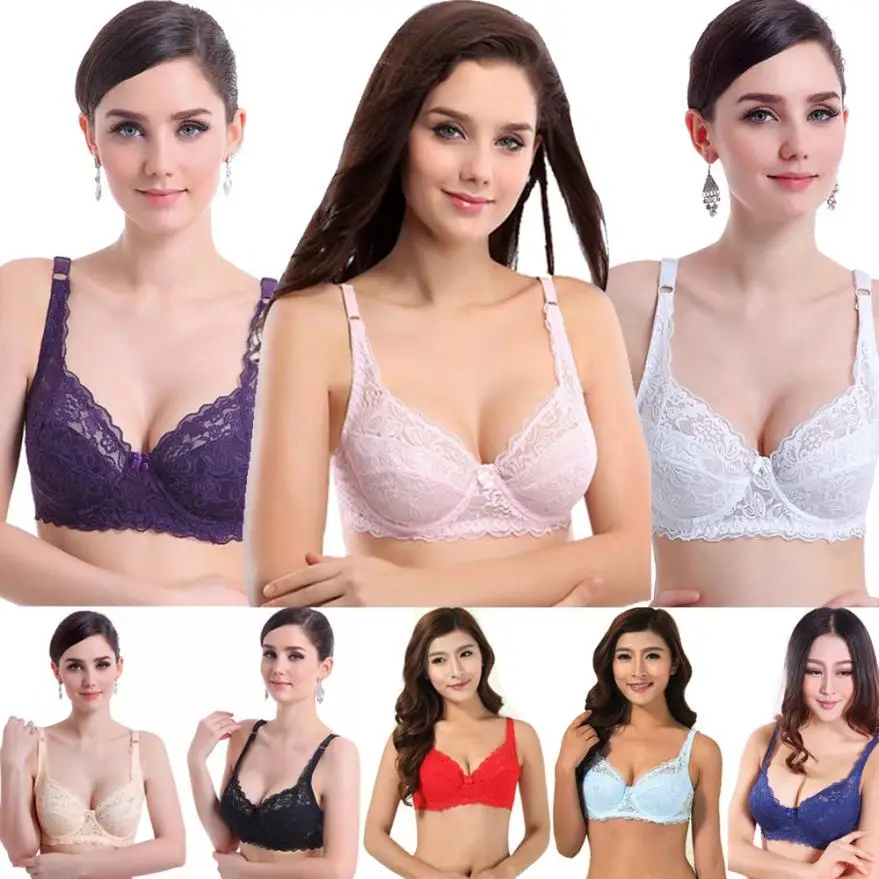 Женский бюстгальтер пуш ап на косточках красный ультратонкий кружевной цвета