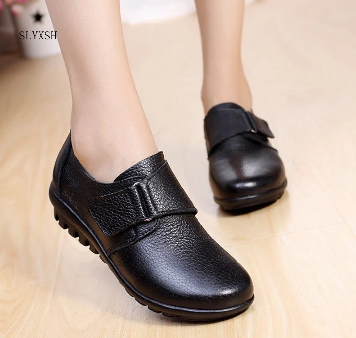 

New Shoes Woman Genuine Leather Women Shoes Flats Colors footwear Slip On Women's Flat Shoes Women's warm boots