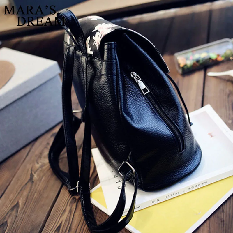 Женский рюкзак Mara's Dream из мягкой искусственной кожи Mochila черный школьный с